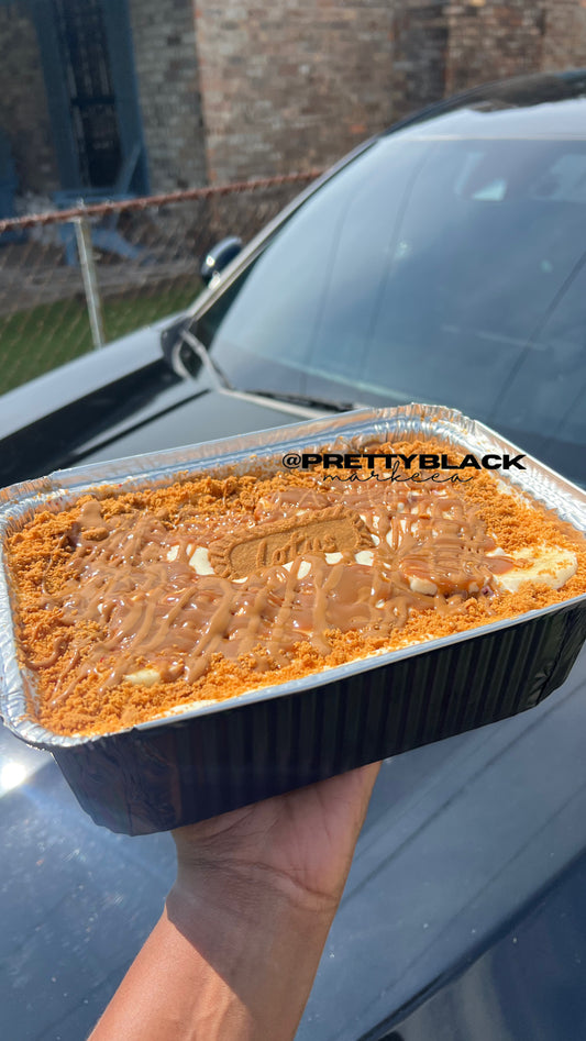 Large Pan of Caramel Biscoff Banana Pudding